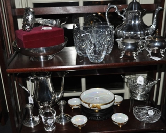 Antique Limoges 5 Piece Luster with Hand Painted Gold Motif Bowl Set