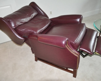 View of the Sherrill Recliner in the Full Recline Position