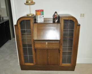 Amazing Antique English Desk with Drop Down Desk, 48" w x 46" x 16"d