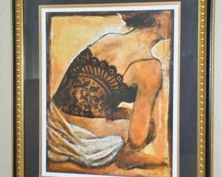 Lovely Framed Print, Woman Figure, 25" x 31"