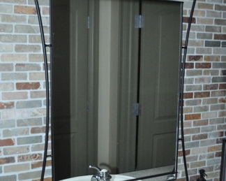 Wonderful Black and Gold Metal Wall Mirror