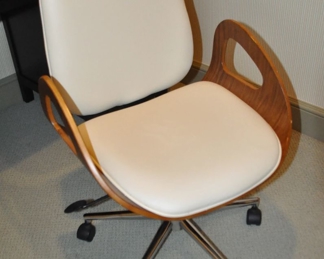 Coaster Contemporary Desk Leatherette Chair with Walnut and Chrome Accents
