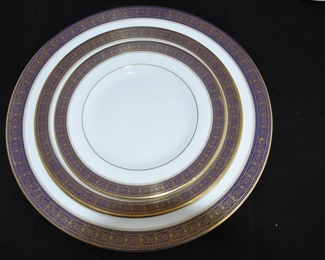 Close up of the Royal Doulton, "Rochelle" English Fine Bone China, 7 Piece Place Setting for 8, Includes, Dinner Plate, Salad Plate, Bread and Butter Plate, Cup and Saucer and Cream Soup and Saucer!