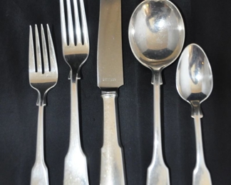 Antique Sterling Silver Flatware.   Set contains 5-Piece Place Setting for 8, plus 24 Extra Pieces.  (192g without knives)  