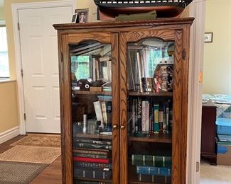 Glass front bookcase cabinet