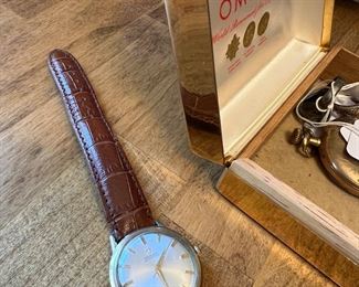 Omega watch and with original gold metal watch box Watch and Case Sold Separately
