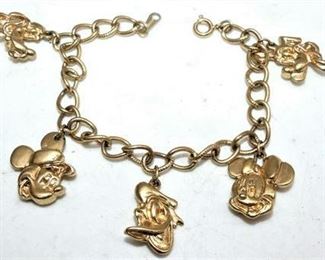 Lot 126   2 Bid(s)
Gold tone Disney Mickey charm bracelet
