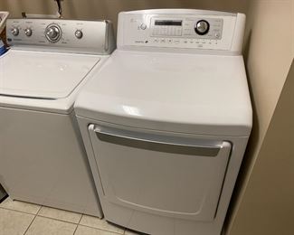 Maytag washer & LG electric dryer, both excellent condition.  Washer is "commercial technology", not a high efficiency, low water use (therefore, it cleans REALLY well!)