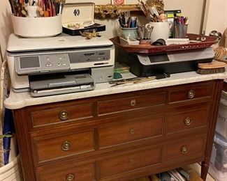 Antique marble top three drawer dresser
