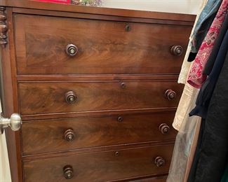 Antique Four drawer chest, absolutely gorgeous burled wood