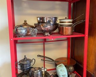 Antique hand hammered Copper, silverplate some of which are trophies 