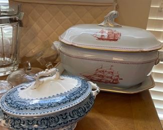 Tureens,   The one is Spode tradewinds