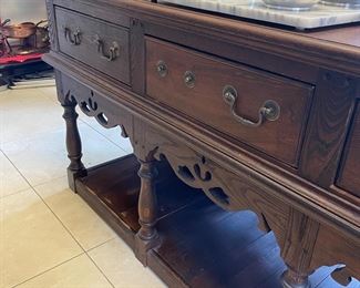Antique kitchen island table