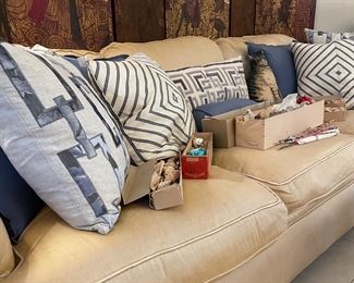 Silk down filled sofa