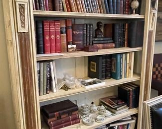 Antique Egyptian Revival style French bookcase full of nice books