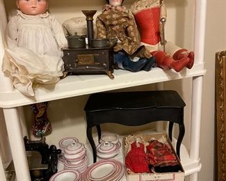 Antique Dolls, toys, child’s China sets,etc
