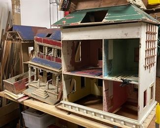Antique Doll Houses in repair stages 