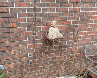 Antique Wire Garden Shelf