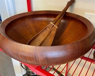 Large Dansk Staved Wood Salad Bowl
