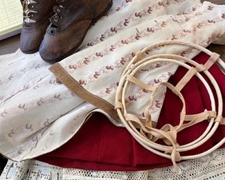 Antique doll clothes and antique baby shoes