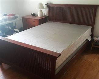 Stickley wood bed frame with box Spring.  Queen size
And matvhing Stickley nite stand