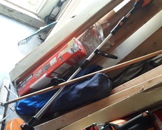 Packaged with the battery powered weed wacker 
With charger and extra battery