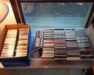 Large CD collection 
We have over 300 CDs from the 70s, 80s, 90s and then some
