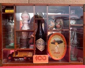 Antique Coca Cola Collectibles Assortment Case