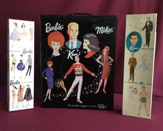Barbie, Ken Midge Doll Case Boxed Barbie And Boxed Ken Doll