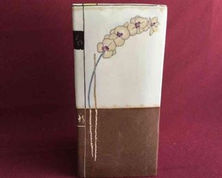 Fabienne Jouvin Paris Rectangular Orchid Flower Vase Hand Painted