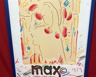 Framed Peter Max 1979 Cherry Creek Gallery Art Print