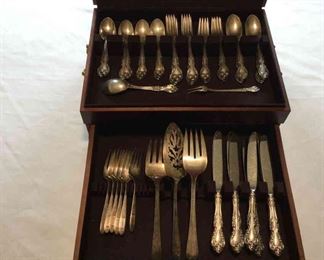 Gorman Sterling Flatware Set, Melrose Pattern Tarnish Resisting Chest plus Other Beautiful Pieces