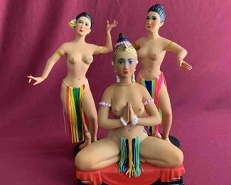 Polynesian Dancing Women Figures