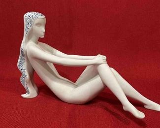 Royal Dux Bohemia Nude Porcelain Girl By V. Daniel
