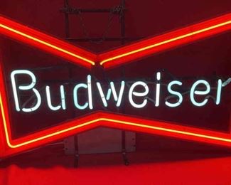 Vintage Budweiser Beer Bowtie Neon Sign