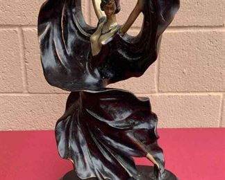 Vintage Metal Dancing Statue Fascination By Icart