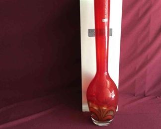 Waterford Evolution Red Amber 24 Stem Vase