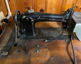 Industrial Singer Sewing Machine and Table