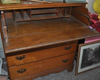 Drop front desk and chest of drawers