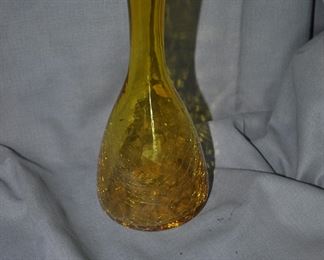 Crackle glass vase 