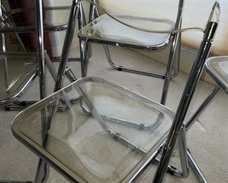 Acrylic and stainless folding chairs.   Fabulous!!