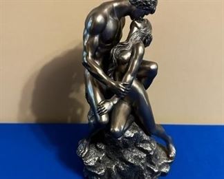 Bronze finish "The Lovers" statue made of resin