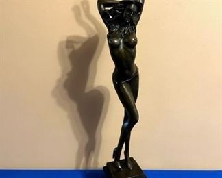 Art Deco Bronze Nude Sculpture by Aldo Vitaleh 19" tall