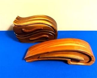 Hand Made curved jewelry/keepsake boxes with drawers