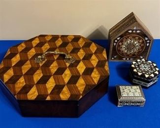 Wood Marquetry boxes