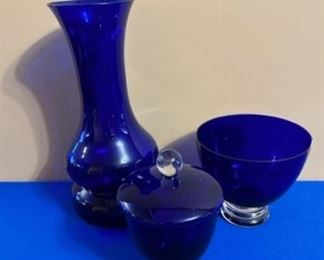 Colbalt blue glassware