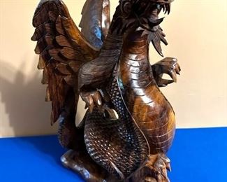 Hand carved dragon 20" tall