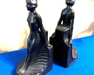 Art Deco cast iron book ends by Design Toscano