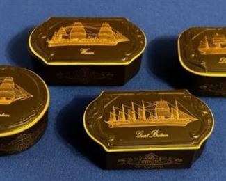 John Pinches Great British Ship Collection trinket boxes