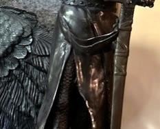 Bronze statue of man w/sword signed by Giancarlo, approx. 37" tall